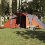 Vidaxl tente familiale a dme 6 personnes gris et orange impermable