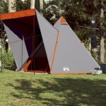 Vidaxl tente familiale tipi 6 personnes gris impermable