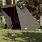 Vidaxl tente familiale tipi 6 personnes marron impermable