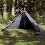 Vidaxl tente familiale tipi 7 personnes gris et orange impermable