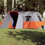 Vidaxl tente familiale tunnel 16 personnes gris impermable