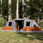 Vidaxl tente familiale tunnel 6 personnes gris impermable