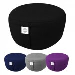 Vivezen ® pouf, zafu, coussin de méditation, yoga - rond - 35 x 35 x 15 cm - noir Vivezen ® pouf, zafu, coussin de méditation, yoga - rond - 35 x 35 x 15 cm - noir