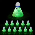 Volant de badminton led, lot 12, balle qui s'illumine en vert, h x d : 8, 5 x 6, 5 cm, blanc Volant de badminton led, lot 12, balle qui s'illumine en vert, h x d : 8, 5 x 6, 5 cm, blanc