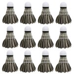 Volants de badminton en plumes d'oie birdies training 12x cork head black 12x tte de lige noir