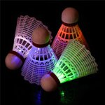 Volant lumineux led nuit sombre, 4 pices, boule de badminton, en plumes, pour sports de plein air, entraneme ...