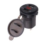 Voltmtre chargeur double usb 4, 2a, interrupteur de voiture, bateau, led rouge 12 24v