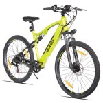 Vtt electrique 27, 5 pouces hiland spokane, double suspension, double freins a disque, 7 vitesses, cadre ...