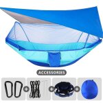 Wdvbhy - hamac d'extérieur 250x120cm, filet a ouverture rapide, avec mouche de pluie, double camping, ... Wdvbhy - hamac d'extérieur 250x120cm, filet a ouverture rapide, avec mouche de pluie, double camping, ...
