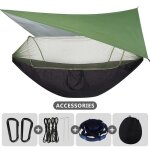 Wdvbhy - hamac d'extrieur 250x120cm, filet a ouverture rapide, avec mouche de pluie, double camping, ...