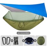 Wdvbhy - hamac d'extrieur 250x120cm, filet a ouverture rapide, avec mouche de pluie, double camping, ...