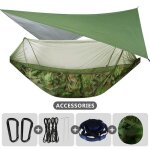 Wdvbhy - hamac d'extrieur 250x120cm, filet a ouverture rapide, avec mouche de pluie, double camping, ...