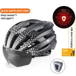 West biking - casque de vlo avec lunettes de feu arrire, casque de vlo vtt de route, lentille de pare ...