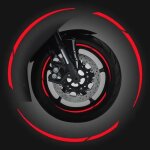 Wheel rim autocollants modulaires pour jantes moto, 24 pices, rouge