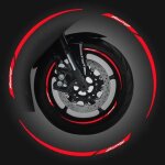 Wheel rim autocollants modulaires pour jantes moto, 24 pices, rouge racing