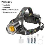 Xhp - 100 - lampe frontale puissante a led , longue port�e de 1500m, zoomable, eclairage d'ext�rieur, ...