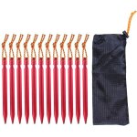 Yemaesre - 10 piquets de tente sardine tente en alliage d'aluminium longueur de 18cm avec corde pour ...