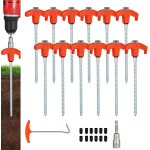 Yemaesre - lot de 12 piquets de tente a visser trs rsistants ¿ ancrages au sol de 20, 3 cm a visser ...