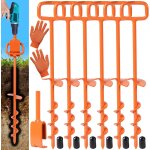 Yemaesre - 16 pouces tiges de tente, vis d'ancrage au sol, avec 1 adaptateur robuste pour vis d'ancrage, ... Yemaesre - 16 pouces tiges de tente, vis d'ancrage au sol, avec 1 adaptateur robuste pour vis d'ancrage, ...
