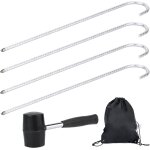 Yemaesre - 4x piquets de sol - ancrage au sol 42cm kit ancrage ¿ piquets de jardin pour une fixation ...