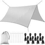 Yemaesre - bâche anti - pluie, 3x3m camping rain tarp toile de tente, abri de randonnée pliable portable ... Yemaesre - bâche anti - pluie, 3x3m camping rain tarp toile de tente, abri de randonnée pliable portable ...