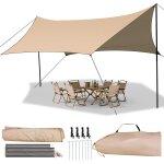 Yemaesre - bâche de tente 5 x 3 m, bâche résistante aux uv avec barres, bâche imperméable ultra légère, ... Yemaesre - bâche de tente 5 x 3 m, bâche résistante aux uv avec barres, bâche imperméable ultra légère, ...