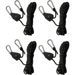 Yemaesre - corde a cliquet rglable, 4 pices corde tente camping rflchissante, corde nylon rglable, ...