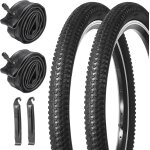 Yemaesre - lotde 2 pneus de vtt 50, 8 x 5 cm avec 2 chambres a air 50, 8 x 4, 4 - 5, 4 cm av 32 mm valve ...