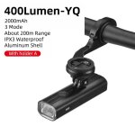 Yq et ysz1808 - phare de vlo avec support de montage, lampe de poche rechargeable usb ipx3, combo support ...