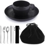 Ytfhg - camping essentials set, assiettes et bols de camping set, tasse a caf, ensemble de vaisselle ...