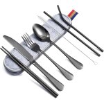Ytfhg - couvert camping, 8 pices couvert kit pique nique pochette couverts de table couverts de voyage ...