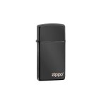 Zippo slim ebony logo lighter