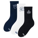 Zooksy chaussettes color�es pour enfants 3 paires gar�on fille enfant ensemble soleil et vagues multi ...