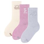 Zooksy chaussettes color�es pour enfants 3 paires gar�on fille enfant ensemble soleil et vagues multi ...
