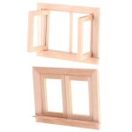 1 / 12 maison de poup�e miniature en bois 2 volet fen�tre cadre meubles de bricolage accessoire