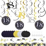 1 lot de 12 serpentins a breloques en spirale, 1 paquet de paillettes, 18e fête d'anniversaire, décoration ... 1 lot de 12 serpentins a breloques en spirale, 1 paquet de paillettes, 18e fête d'anniversaire, décoration ...