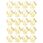 (1 - 20) 20 assiettes plates hexagonales numérotées en acrylique - doré avec bases, assiettes de table ... (1 - 20) 20 assiettes plates hexagonales numérotées en acrylique - doré avec bases, assiettes de table ...