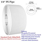 1 / 4  3 / 8  pe tuyau de qualit alimentaire tuyau de purificateur d'eau tube souple de haute qualit ...