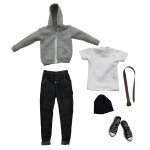 1 / 6 echelle figurine poupée tenues, sweats a capuche zippés + jeans + chaussures + bonnet + t - shirt ... 1 / 6 echelle figurine poupée tenues, sweats a capuche zippés + jeans + chaussures + bonnet + t - shirt ...