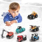 1 / 6pcs enfants alliage pelle camion cars lot mini construction / dinosaure vhicules voiture modle ...