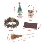 1 ensemble d'accessoires pour maison de poup�e, mini maison, couronne d'arbre, balai, tapis seau, bricolage, ...