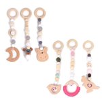 1 ensemble animaux pendentif en bois b�b� jouer salle de sport jouets de dentition en bois b�b� cadeau ...