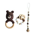 1 ensemble attache sucette b�b� cha�ne dentition bracelet crochet ours sucette hochet jouet p31b