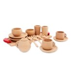 1 ensemble en bois vaisselle outils th�i�re tasse a th� th� f�te jouer jouet maison de poup�e miniature ...