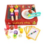 1 ensemble de brochettes de barbecue en bois, jouet simulant une longue dure de vie, maison de jeu, ...
