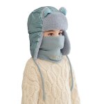 1 ensemble de chapeau a rabat chaud pour enfants, echarpe, bonnet, corde de protection des oreilles, ...