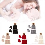 1 ensemble de gants pour b�b�, couleur unie, chapeau, echarpe, bonnet en boule de fourrure, kit de mitaines, ...