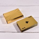 1 ensemble haute qualit� feuille d'or plaqu� carte de poker famille rencontrer des jeux feuille d'or ...