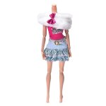 1 ensemble de jupe blanche a col en fourrure pour poupées de 11 pouces, gilet rose, vêtements de mode, ... 1 ensemble de jupe blanche a col en fourrure pour poupées de 11 pouces, gilet rose, vêtements de mode, ...