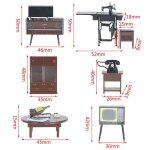 1 ensemble de meubles miniatures 1:18 pour maison de poupée, machine a coudre, meuble tv, modèle de table, ... 1 ensemble de meubles miniatures 1:18 pour maison de poupée, machine a coudre, meuble tv, modèle de table, ...